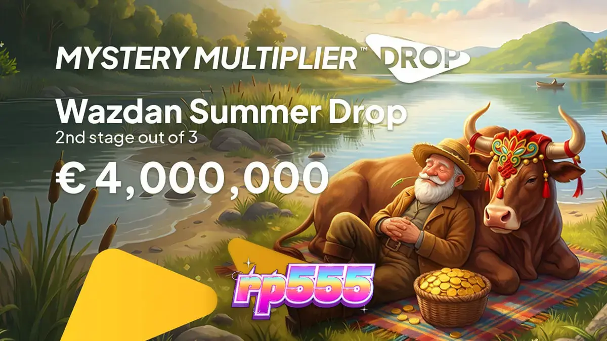 Ilustrasi visual dari mekanik Mystery Multiplier Drop dalam permainan slot Wazdan